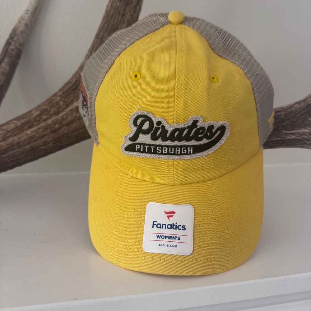 Fanatics Pittsburgh Pirates Womens Hat Yellow Cooperstown Trucker Cap Adjustable